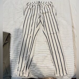 Forever 21 Black and White Striped Trousers